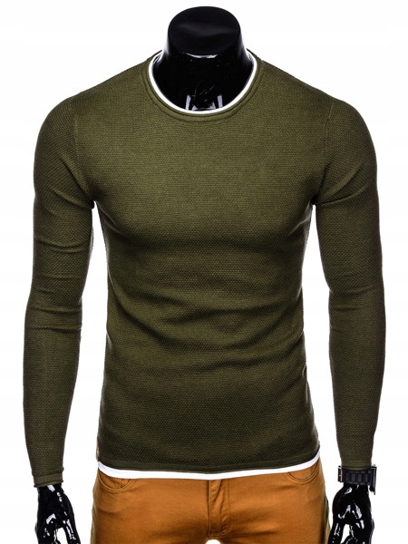 Męski Sweter Casual Basic Khaki XXL