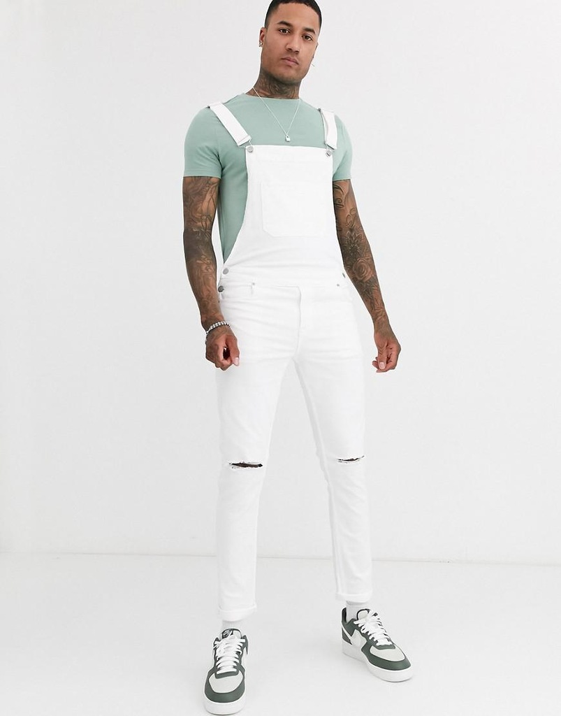 ASOS__XDI SPODNIE JEANSOWE OGRODNICZKI__W26/L32