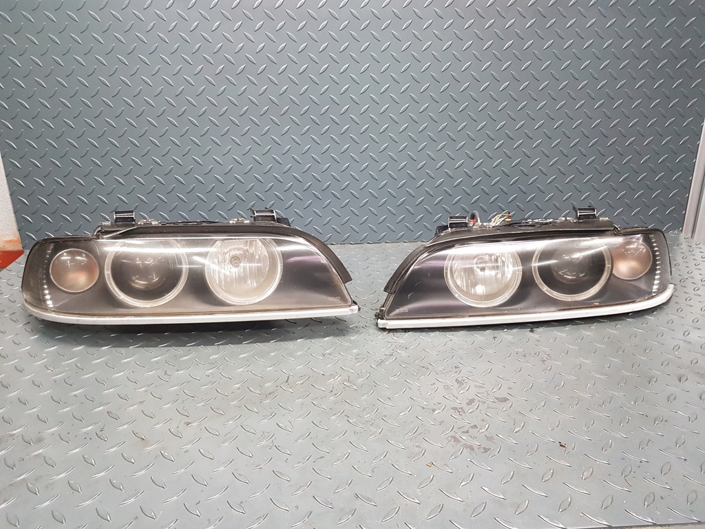 Lampy przód xenon ringi komplet oryginał europa BMW E39 polift 15140322973 oficjalne