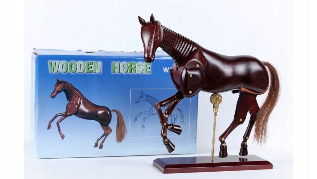 Manekin Drewniany Ruchome Elementy Koń 20cm