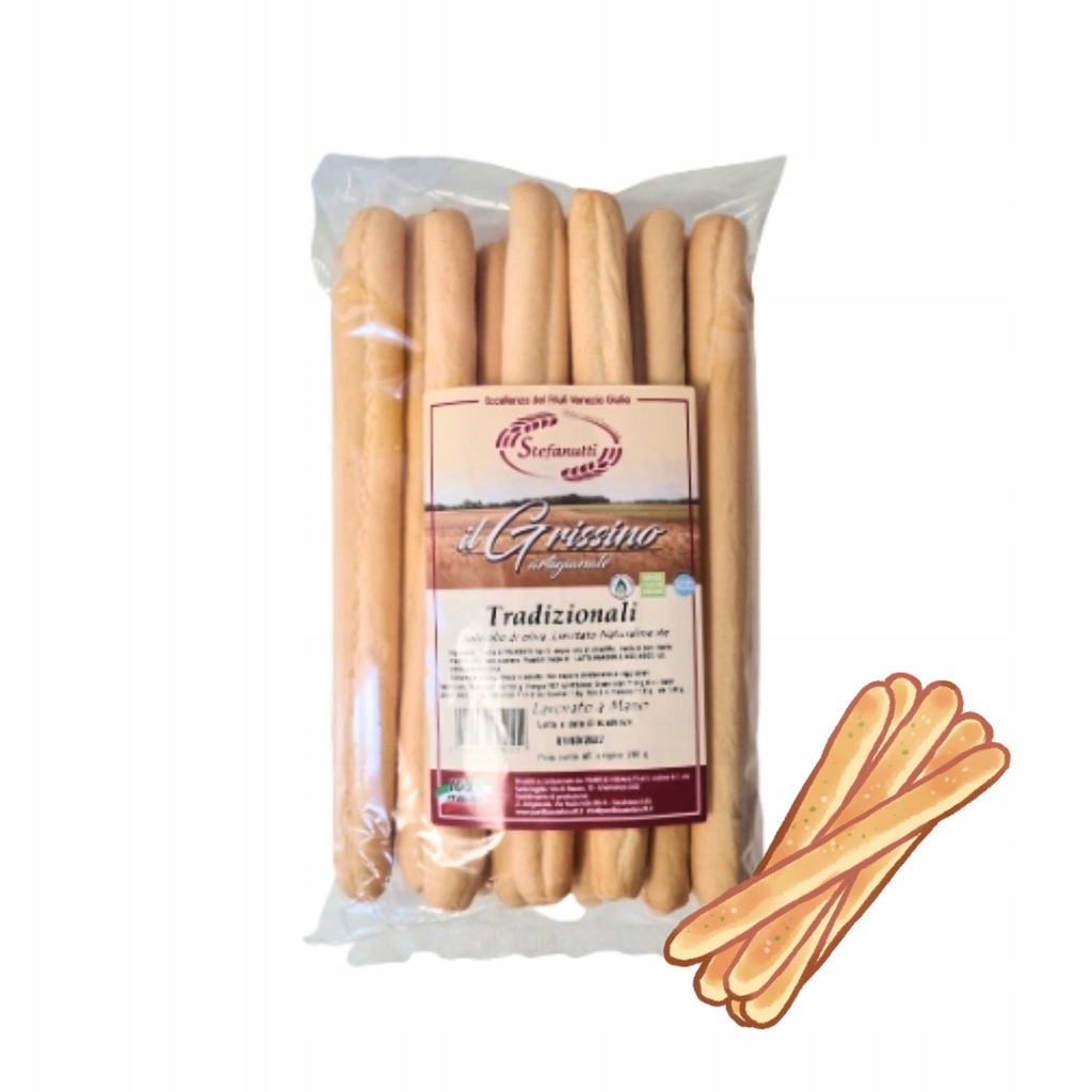 Stefanutti Grissini Tradizionali pszenne kruche paluszki chlebowe 200g