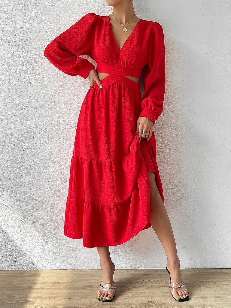 SHEIN VCAY Sukienka maxi odkryte plecy Boho S