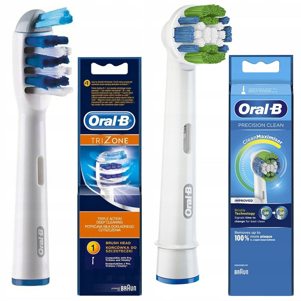 2x KOŃCÓWKA ORAL-B PRECISION CLEAN TRIZONE EB30 DO SZCZOTECZKI ELEKTRYCZNEJ