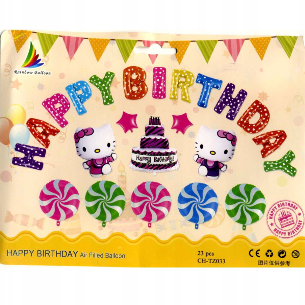 Balony foliowe Happy Birthday Hello Kitty
