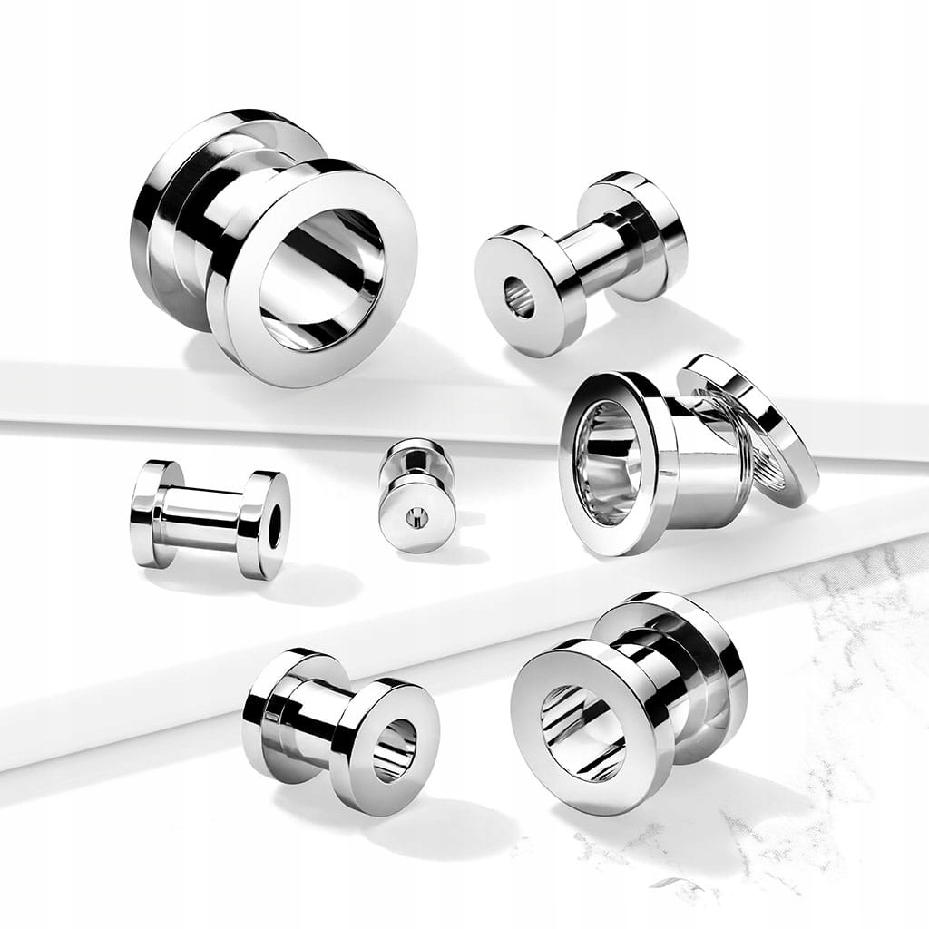 Tunele do uszu srebrne rozmiar 3mm t12