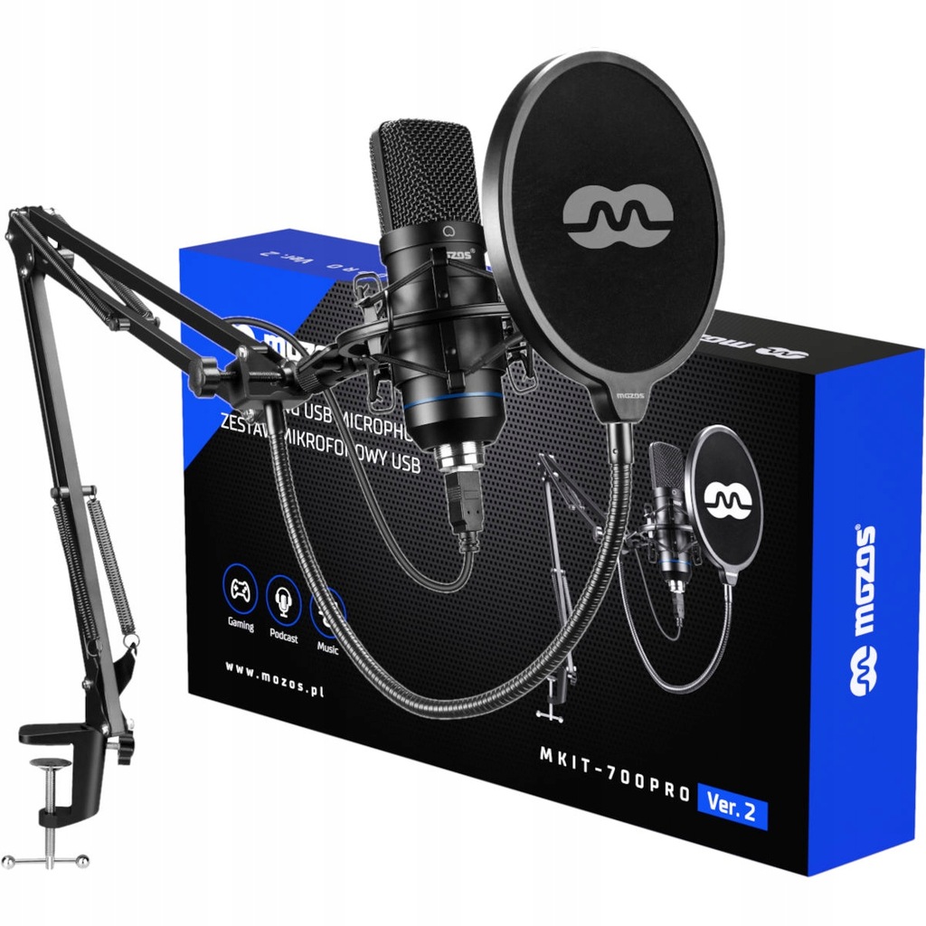 outlet MOZOS MKIT-700PROv2 MIKROFON USB POP FILTR