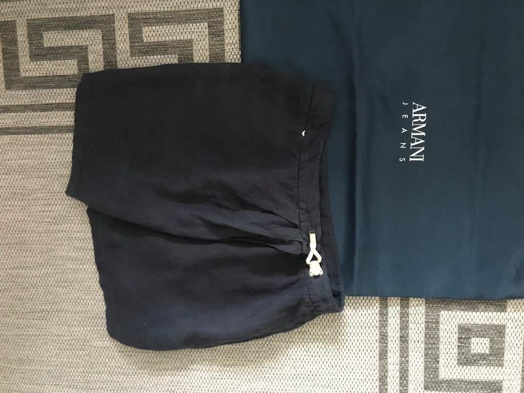 Armani Jeans spodnica len granat kopertowa casual