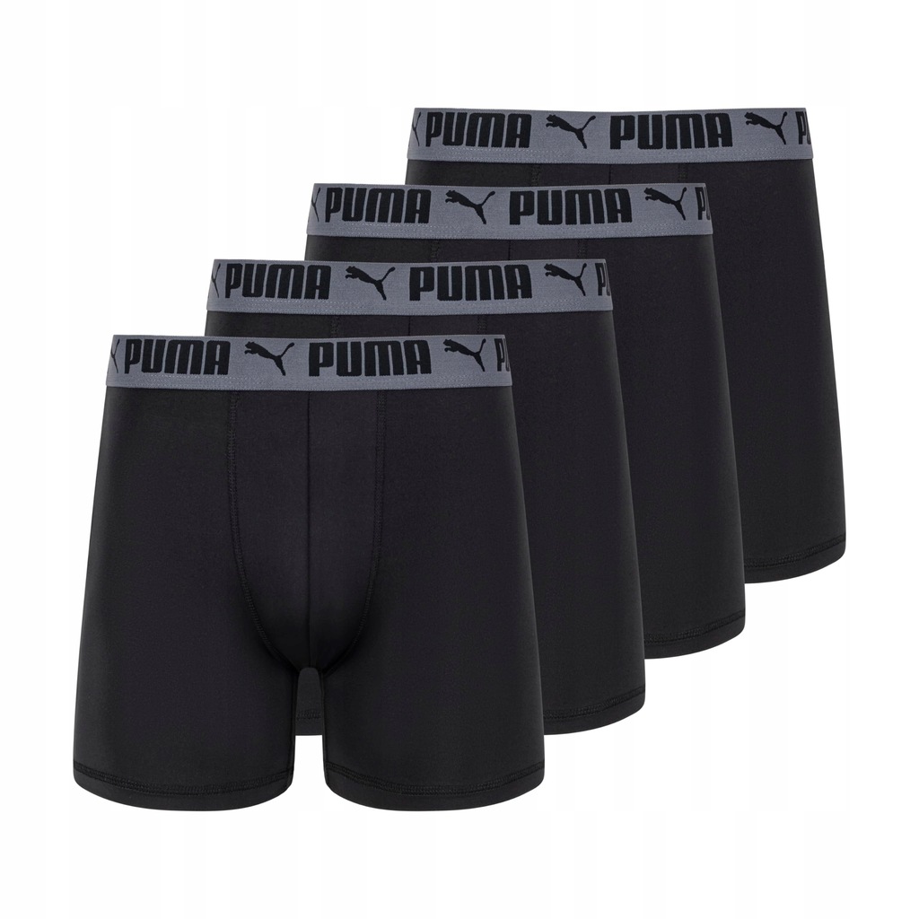 Puma Męskie bokserki ze stretchem, 4 szt, Czarny,