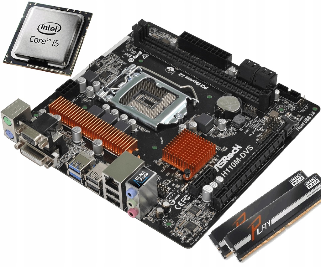 ASRock H110M-DVS R3 + i5-7600K + GoodRAM Play 8GB DDR4 2400MHz + chłodzenie