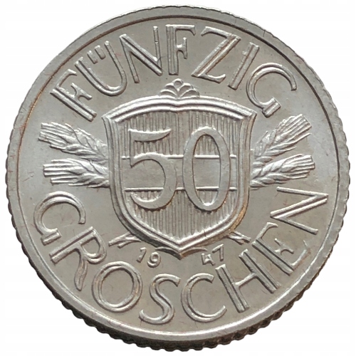 49643. Austria - 50 groszy - 1947r.