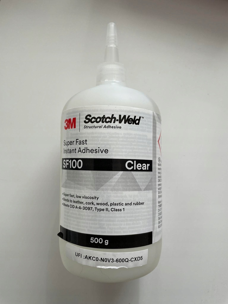 Klej cyjanoakrylowy szybkowiążący 3M Scotch-Weld SF100, przezroczysty