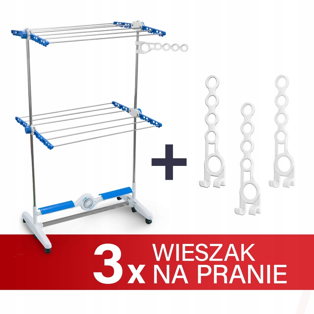 ELEKTRYCZNA SUSZARKA NA PRANIE NUBREEZ +3 wieszaki