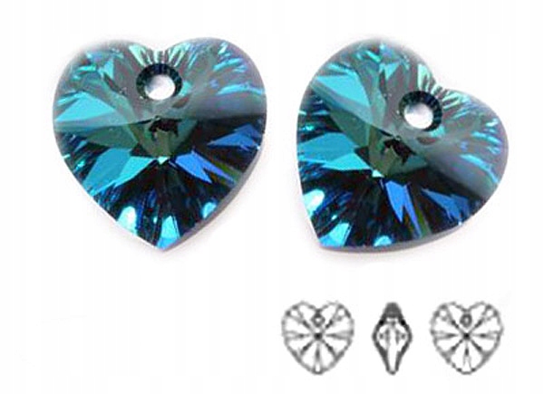 6228 Swarovski Xilion Heart 10mm Bermuda Blue