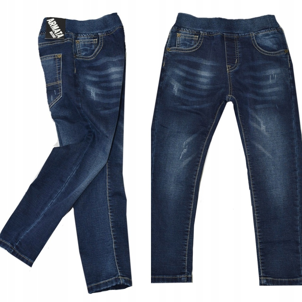 Spodnie chłopięce jeansowe ocieplane 140