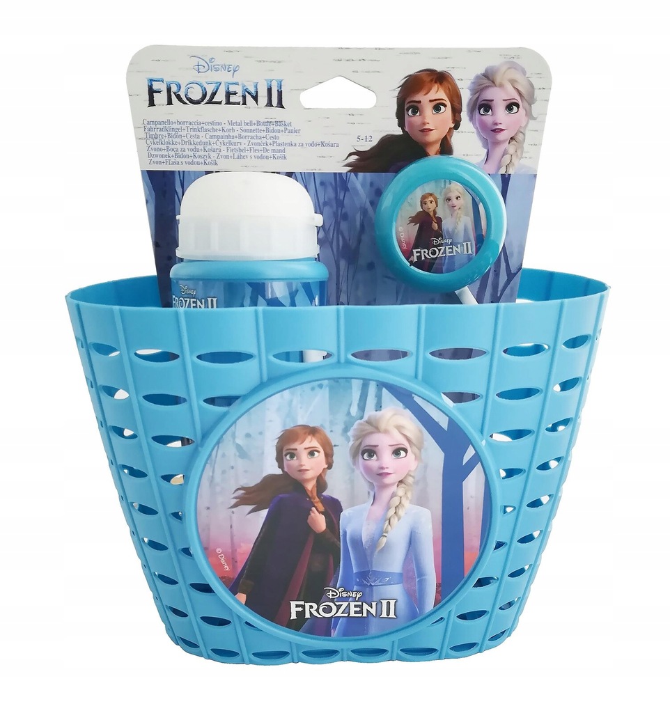 Koszyk + bidon + dzwonek Frozen Disney dla dzieci