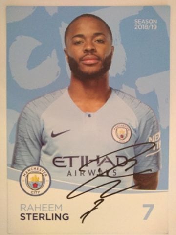 Sterling  Manchester City Oryginalny autograf
