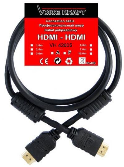KABEL HDMI-HDMI VOICE KRAFT 3D 4K GOLD FERRYT 5m