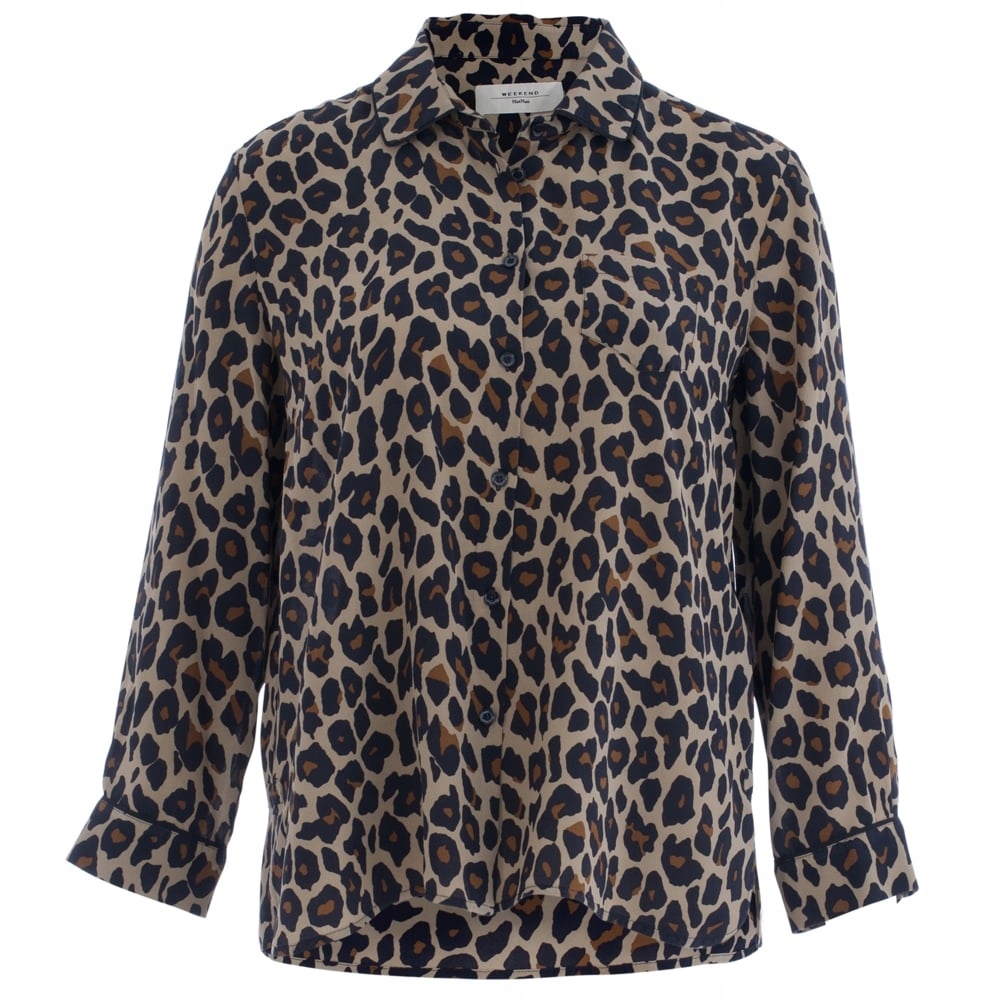 MAX MARA jedwabna bluzka leopard print r. M
