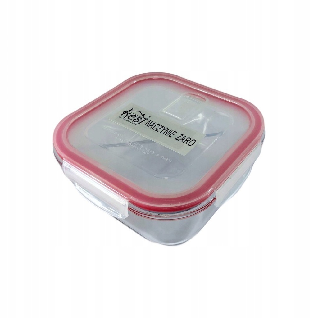Pojemnik szklany na żywność czerwony