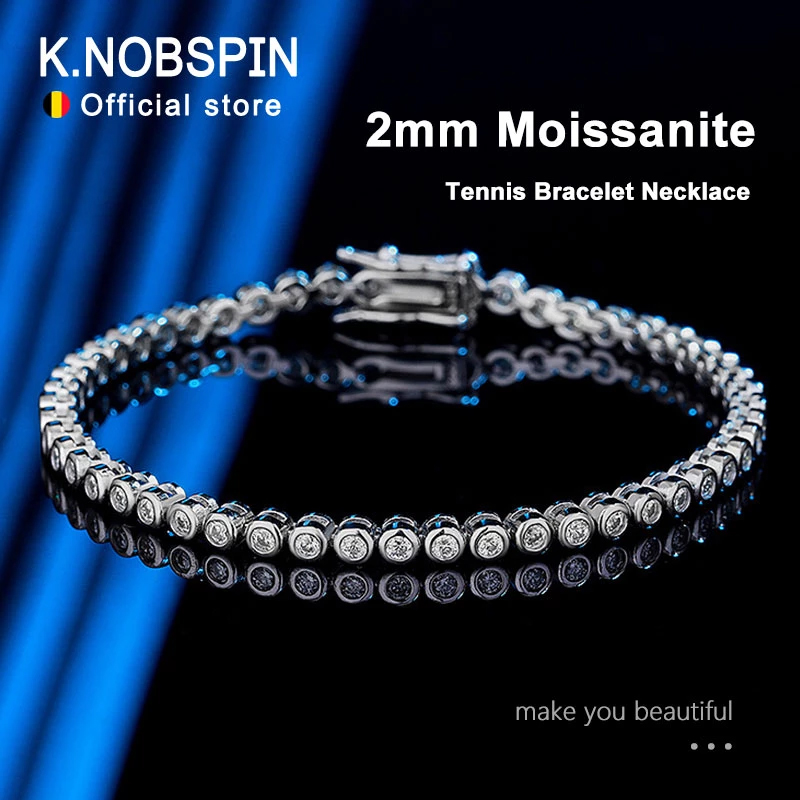 KNOBSPIN 2mm Moissanite Tennis Bracelet for W