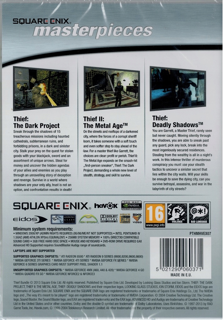 Купить Thief Trilogy New Stealth Action Game DVD PC: отзывы, фото и ...