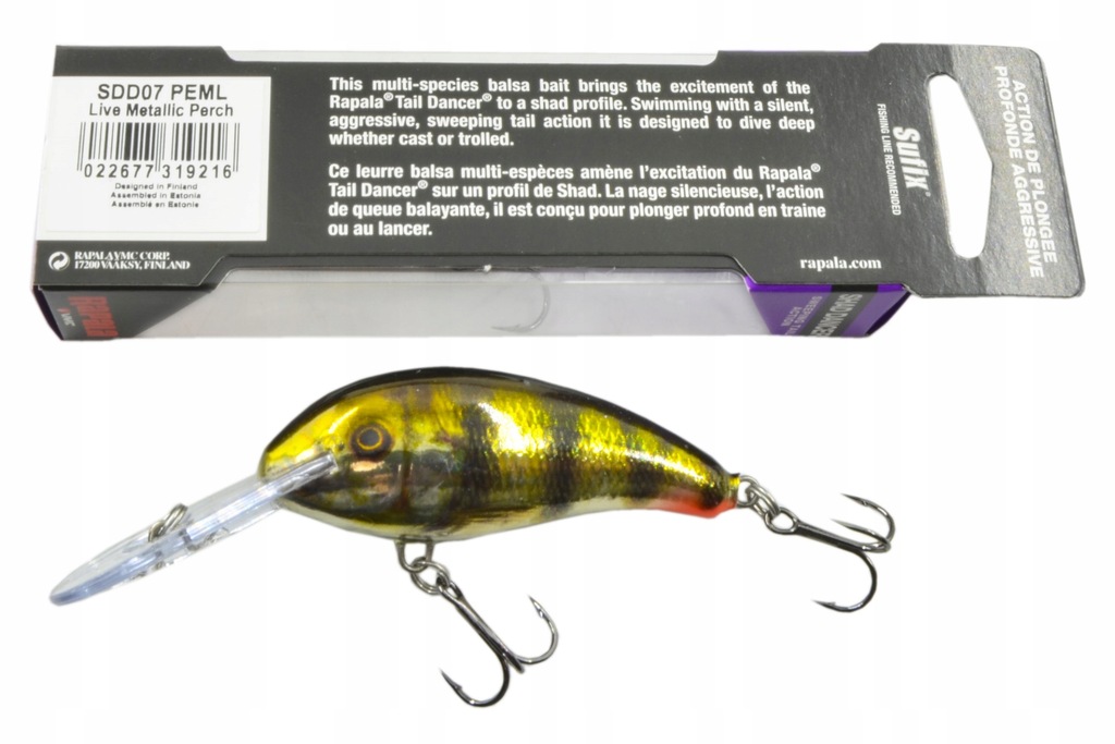 SDD07 PEML WOBLER SHAD DANCER Rapala 7CM/15g 4,2M - 10507413233 ...