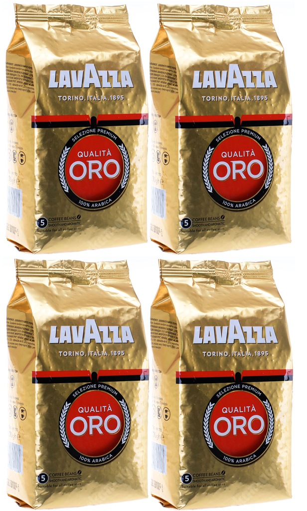 4 x Kawa Lavazza Ziarnista Qualita ORO 1kg F/VAT