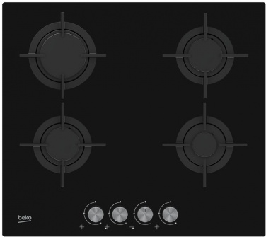 Купить ГАЗОВАЯ ВАРКА BEKO HILG64222S, черное стекло, чугун: отзывы, фото, характеристики в интерне-магазине Aredi.ru