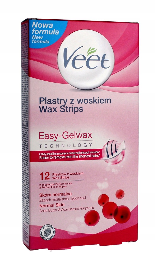 Veet Plastry z woskiem do depilacji ciała Easy-Gel