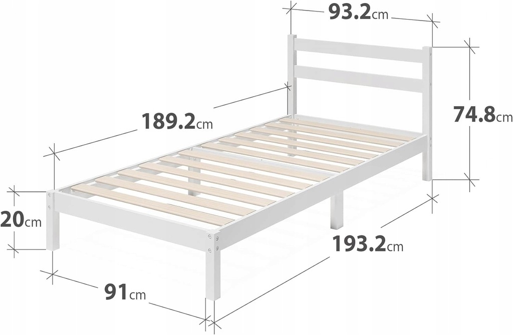 ZINUS Robin rama łóżka 90 x 190 cm