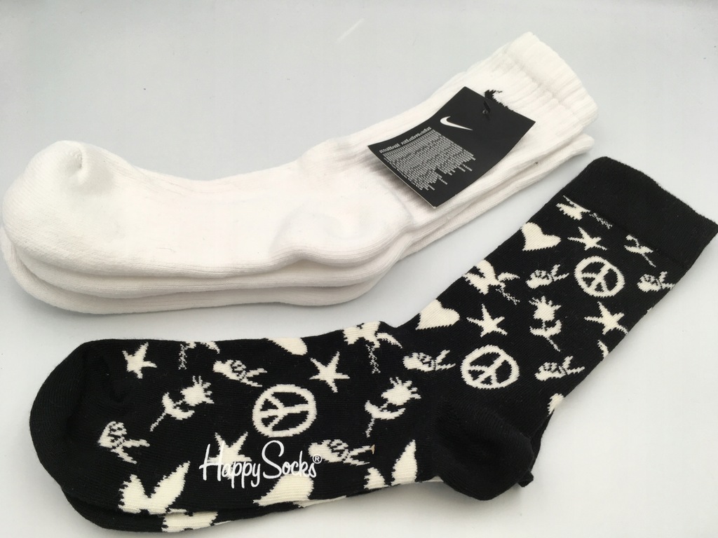 42 Skarpety Nike białe Happy Socks wzorki 34-38