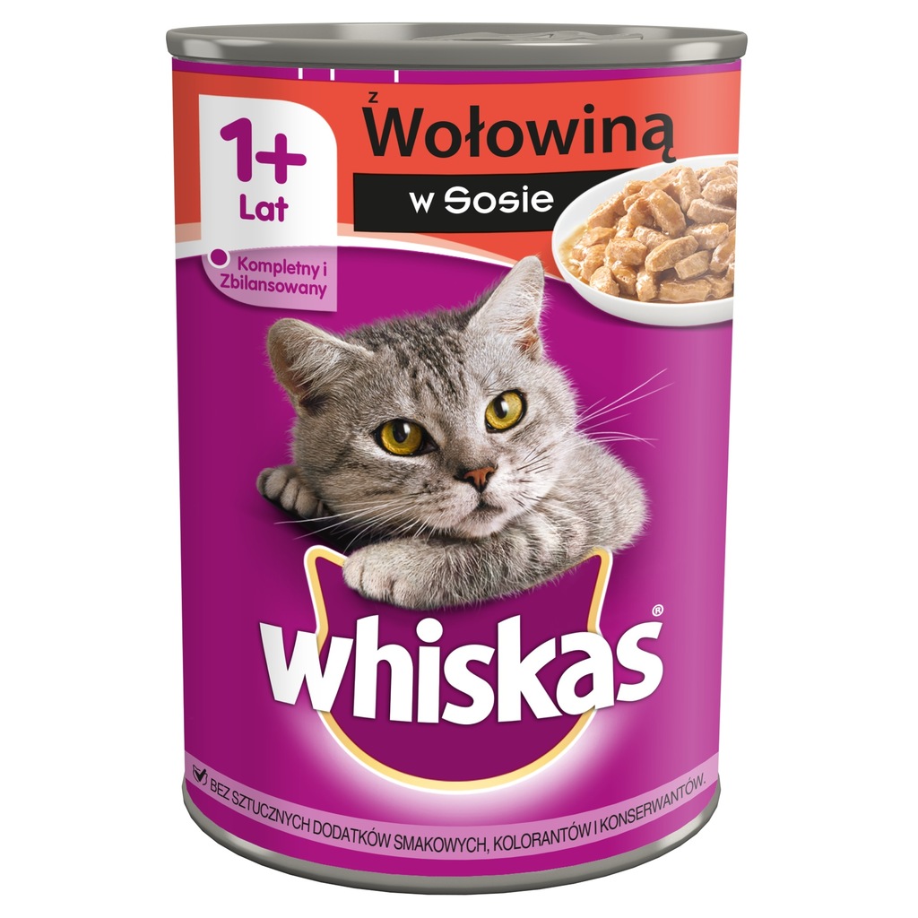 Whiskas Karma dla kota wołowina w sosie 18x 400g