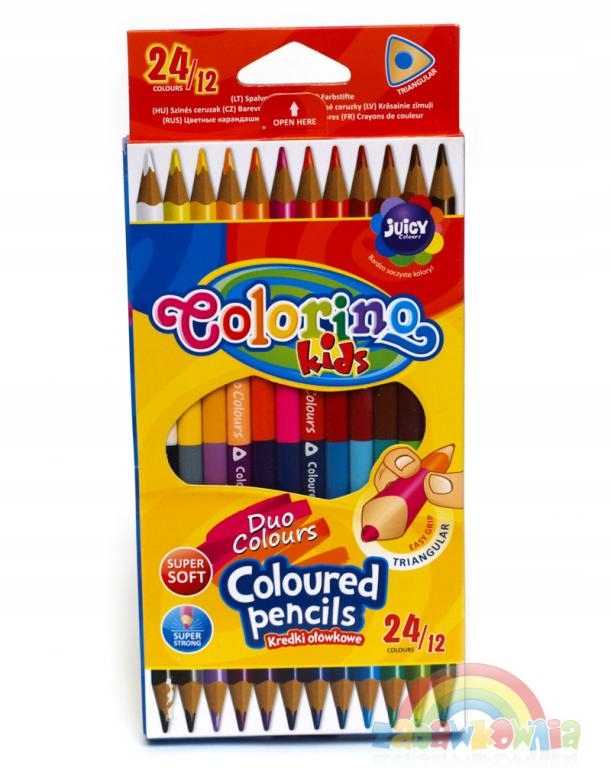 kredki ołówkowe dwustronne 24 kolory Colorino