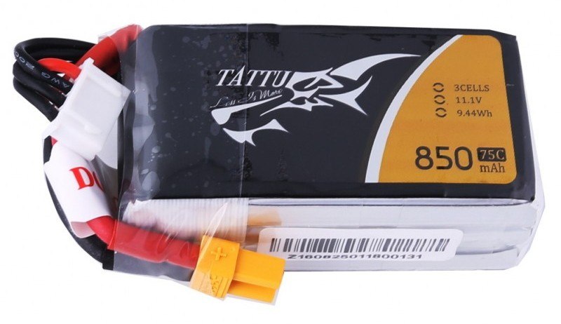 850mAh 11.1V 75C TATTU Gens Ace z XT60