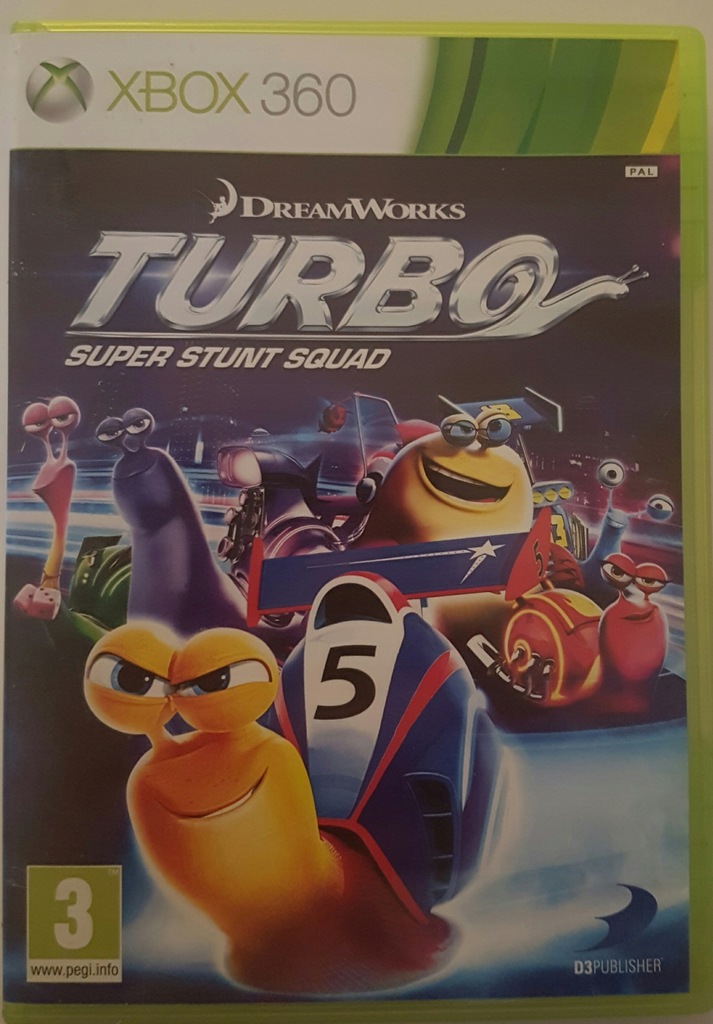 Turbo xbox 360 super stunt squad ślimak gra dzieci