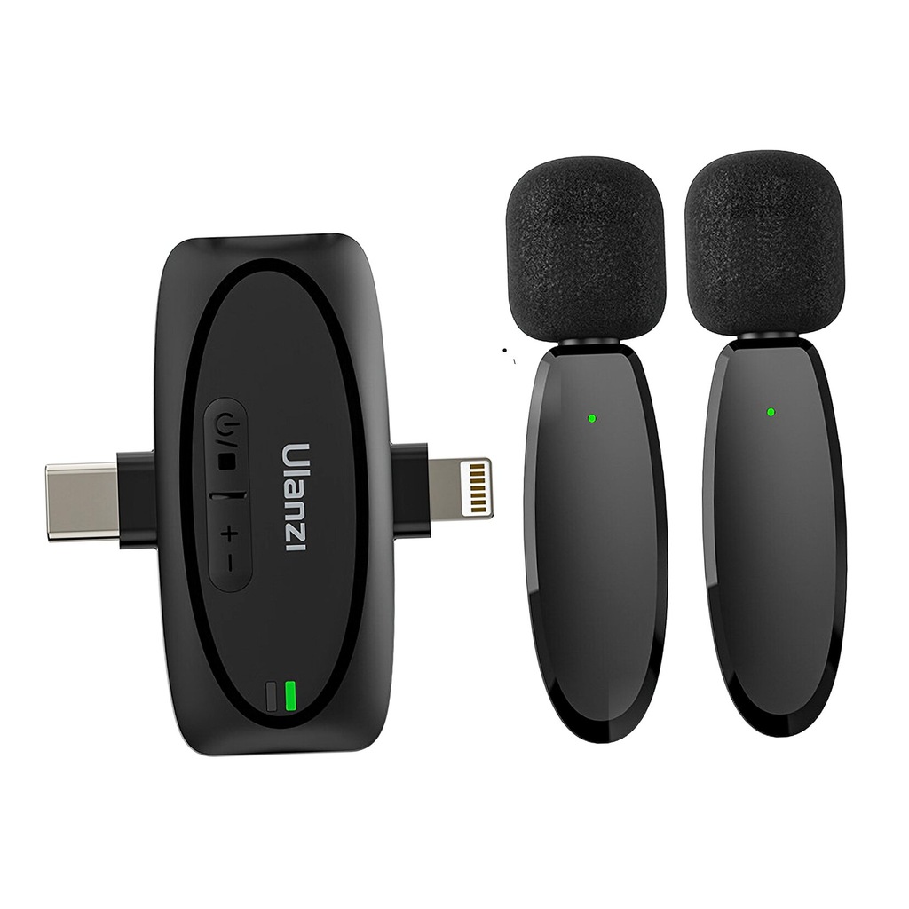 2x Mikrofon Bezprzewodowy ULANZI V6 do Telefonu 3w1 USB TYPE-C iPhone 3,5mm