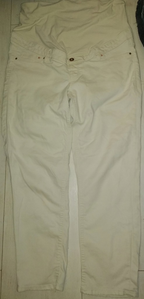 Spodnie białe H&M na ciążę ciązowe 44 XXL