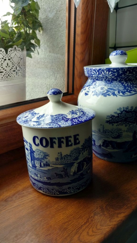 Spode blue italian pojemnik Kawa