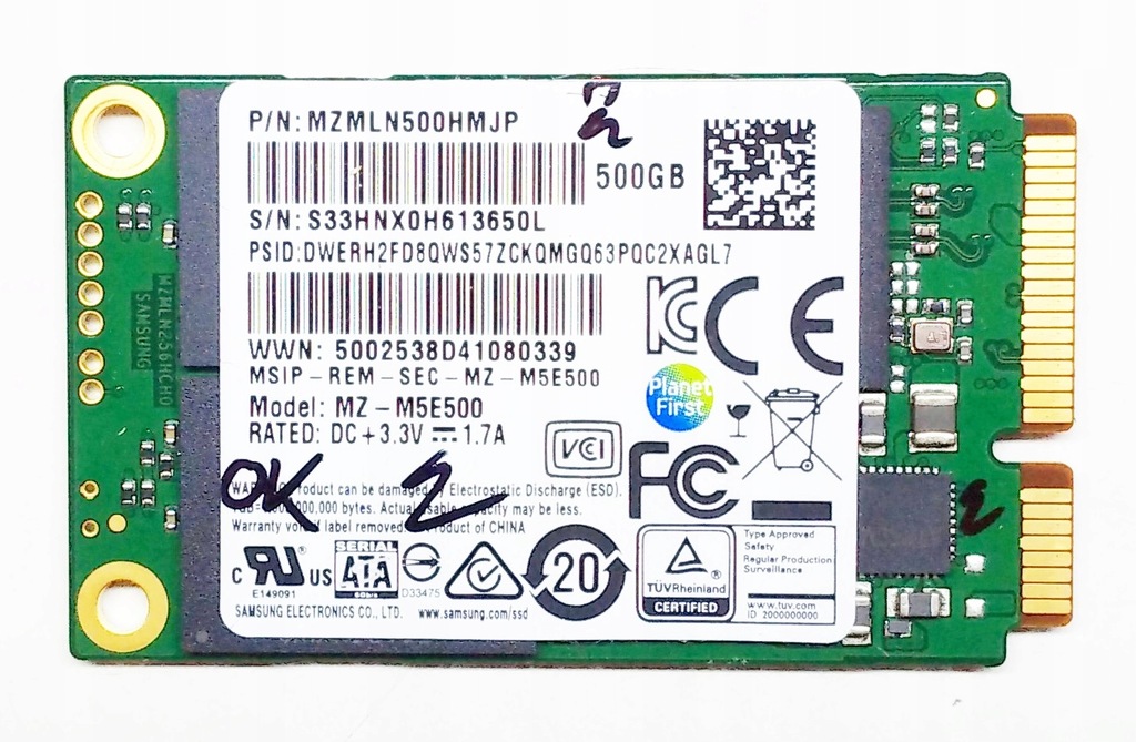 Dysk SSD 500GB Samsung SSD 850 EVO mSATA