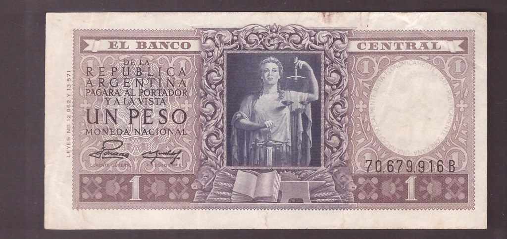 Argentyna - banknot - 1 Peso 1947 rok