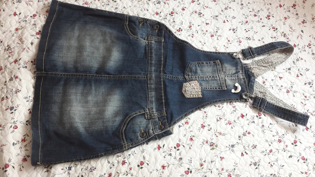 BENETTON JEANS JEANSOWA OGRODNICZKA 150CM