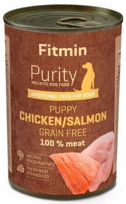 FITMIN dog Purity tin Puppy Salmon Chicken 400g
