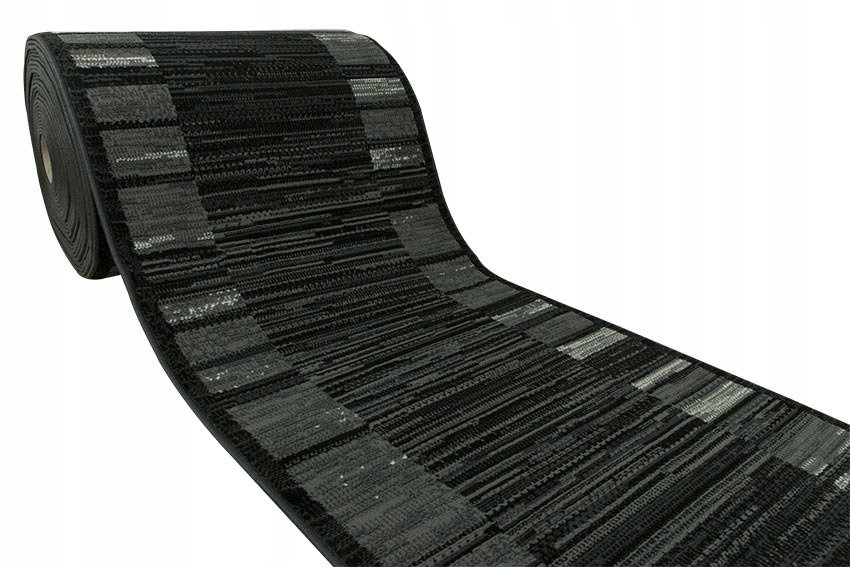 szer 150 cm GRAFITOWY SZARY CHODNIK DYWANOWY PASKI