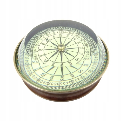 Mosiężny kompas soczewkowy