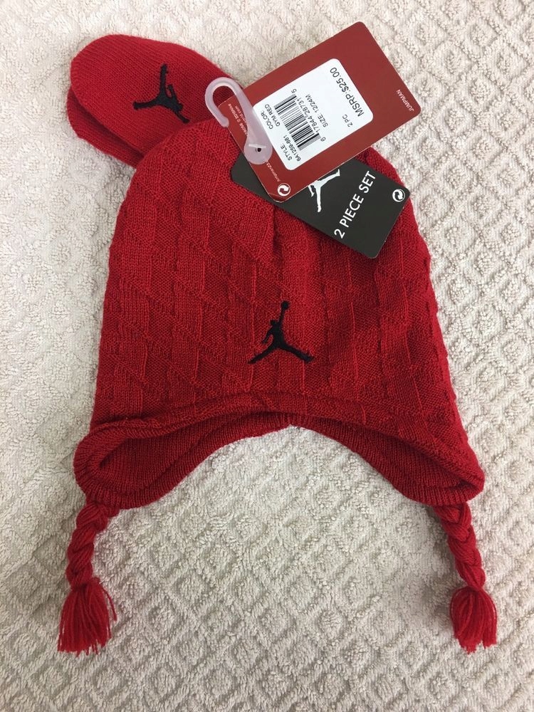 JORDAN Nike czapka rękawiczki dla niemowlaka 0-6m