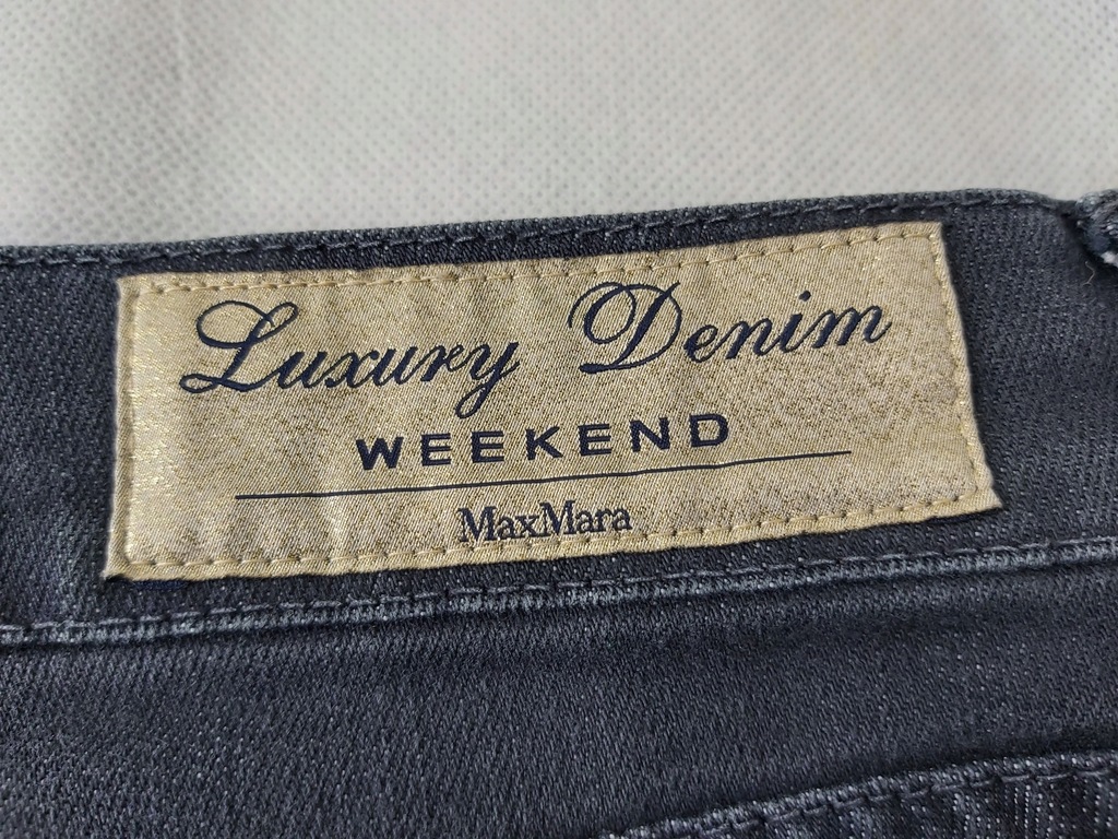 MAX MARA Luxury Denim granatowe jeansy skinny r.38