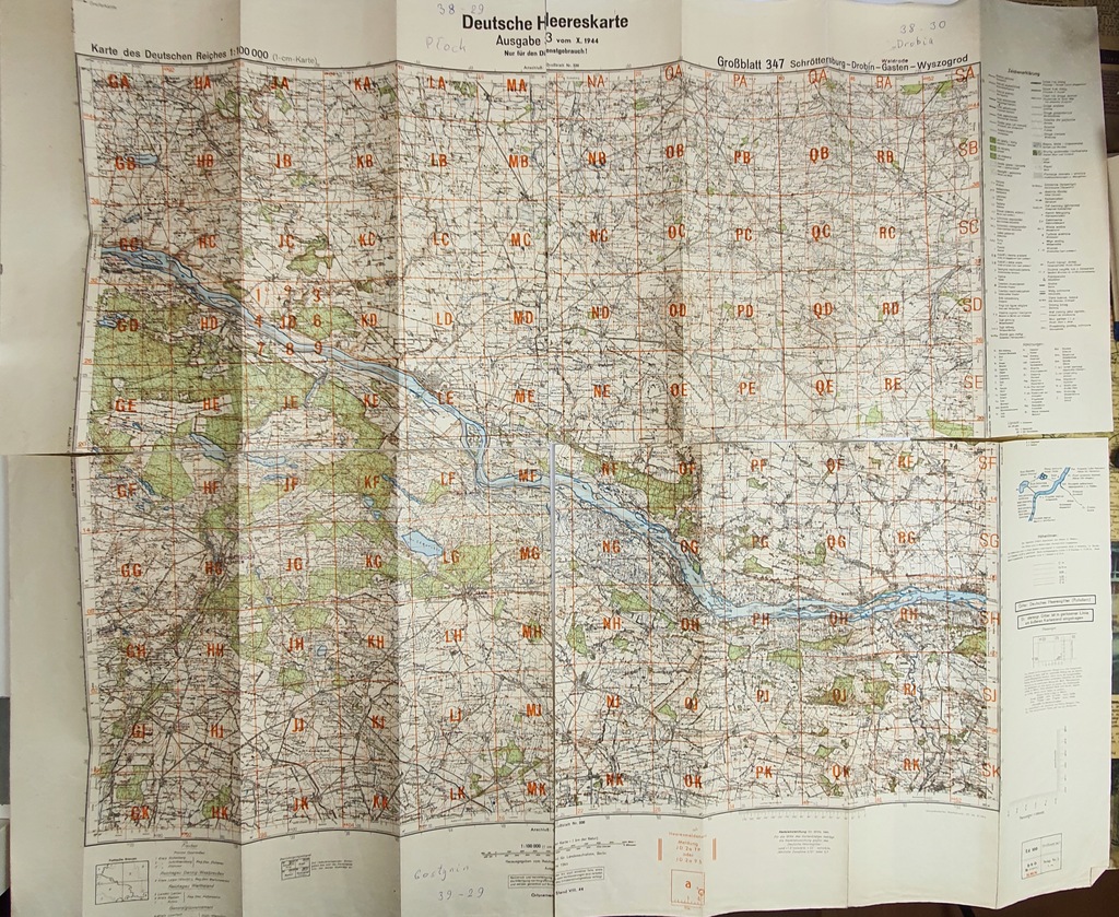 Mapa Niemiec Karte des Deutschen 1:100 000 1944
