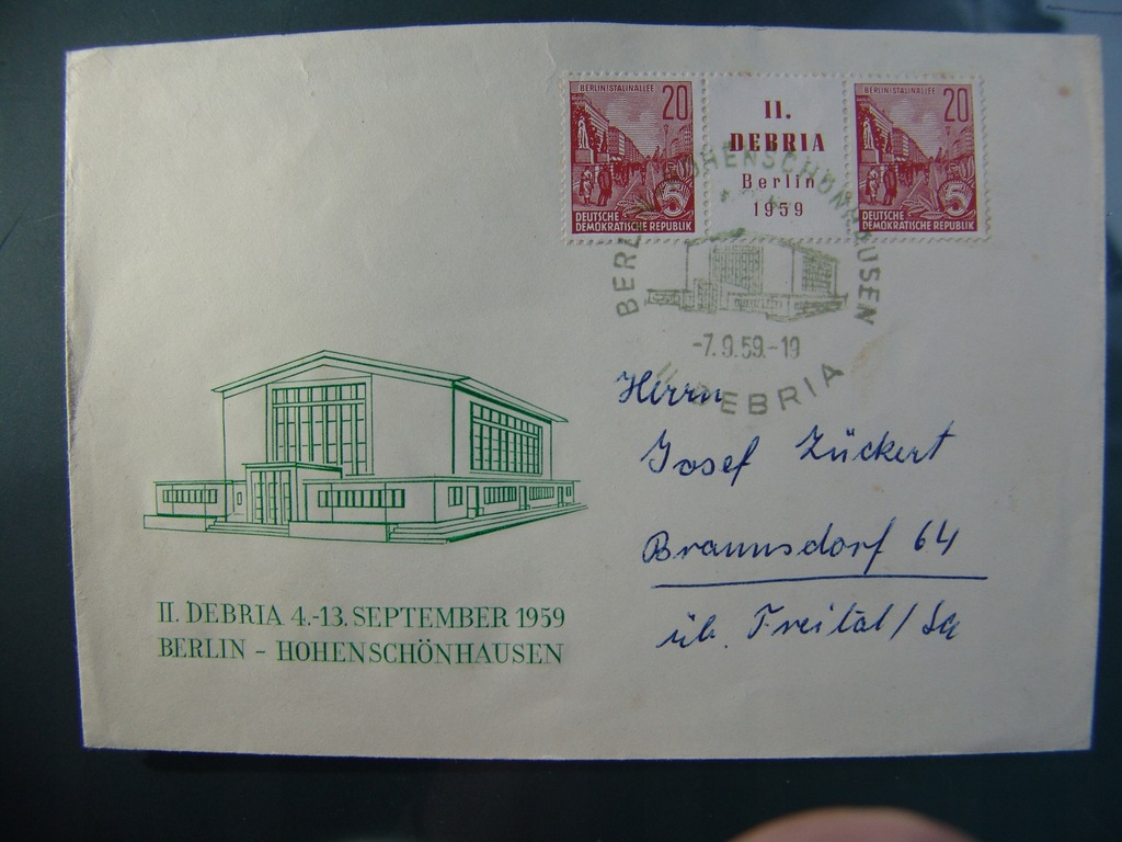 FDC DDR DEBRIA BERLIN-1959