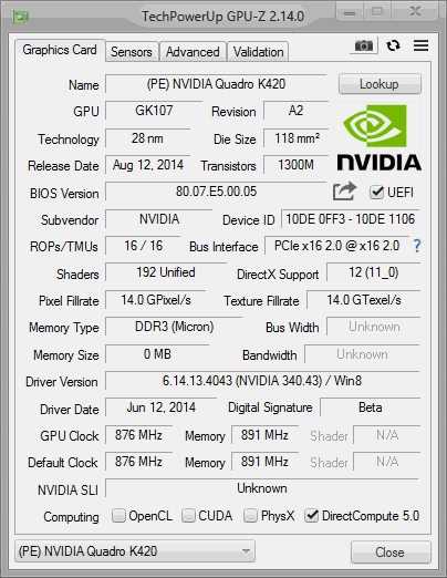 Купить NVIDIA QUADRO K420 1 ГБ DDR3 128 бит PCIEx16 DP DVI: отзывы, фото, характеристики в интерне-магазине Aredi.ru