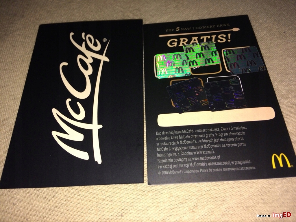 Kupony na kawę do McDonald's i McCafe 10 sztuk!!!